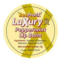 BeeProtX Peppermint Lip Balm label
