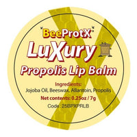 BeeProtX Propolis Lip Balm label