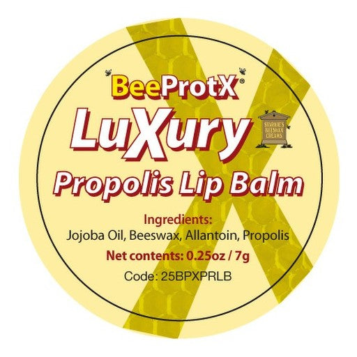 BeeProtX Propolis Lip Balm label